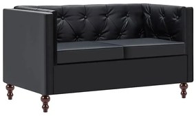 2-osobowa Sofa James 2Q w stylu Chesterfield - czarna