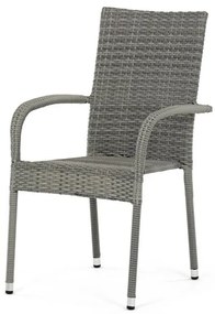 Autronic Krzesło ogrodowe, metal, polyratan, szary, AZ C-S2114 GREY