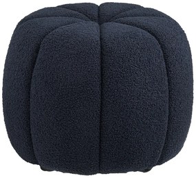 Ciemnoniebieski puf z materiału bouclé Paisley – House Nordic