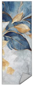 Chodnik w niebiesko-złotym kolorze odpowiedni do prania 80x200 cm Golden Leaves – Mila Home