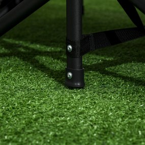 Outsunny Łóżko kempingowe z torbą i uchwytem na kubek Wygodny leżak na camping Czarny | Aosom PL