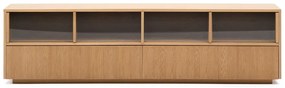 Szafka pod TV w dekorze dębu w naturalnym kolorze 200x54x40 cm Helvine – Kave Home