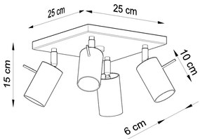 Czarna lampa sufitowa Nice Lamps Ethna 4