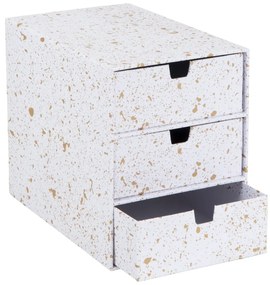 Organizer z 3 szufladkami w biało-złotym kolorze Bigso Box of Sweden Ingrid