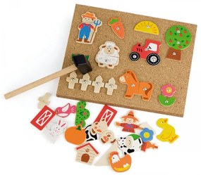 Przybijanka drewniana farma viga toys korkowa tablica