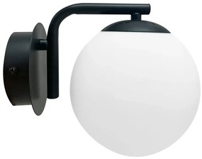 Czarny metalowy kinkiet ze szklanym kloszem - D250 A2-E54