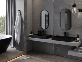 Mexen Loft lustro łazienkowe owalne 80 x 40 cm, rama czarna - 9851-080-040-000-70