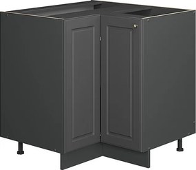 Szafka narożna anthrazit-gold landhaus 80.5x60x82 fame-line