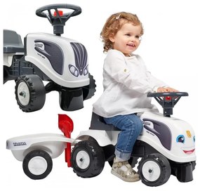 Falk traktorek baby valtra biały z przyczepką + akc. od 1 roku