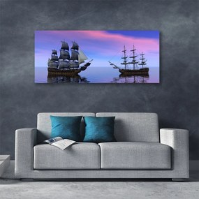 Obraz canvas na ścianę Kolorowe Łodzie na Falach