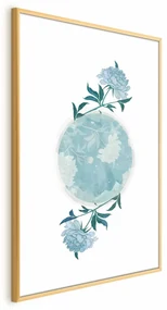 Plakat Kwiecista planeta 21x30 cm z ramą złotą z marginesem ARTGEIST B