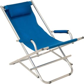 Krzesło składane, aluminium, niebieskie