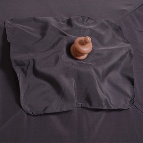 Outsunny Parasol Ogrodowy Drewno Jodłowe Poliester Ciemnoszary 3Stopniowa Regulacja 200x150x230cm | Aosom PL