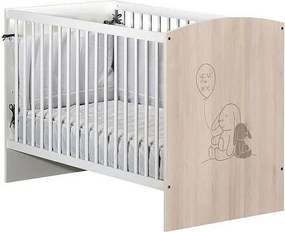 Łóżeczko Dziecięce Lapinou 120x60 cm Akacja Jasna i Biała - 3 Regulowane Pozycje - Produkcja Francuska