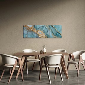 Obraz - Turkusowy marmur (z zegarem) (90x30 cm)