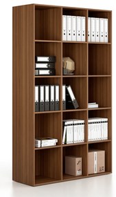 Regał FRAME, wysoki, 3 kolumny, 2162 x 1299 x 450 mm, orzech