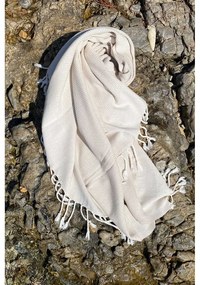 Beżowy bawełniany koc plażowy 90x175 cm Retro – Foutastic