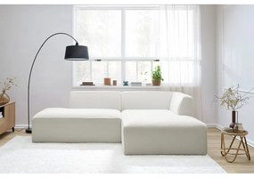 Biały narożnik modułowy z materiału bouclé (prawostronny/w kształcie litery L) Megeve – Bobochic Paris