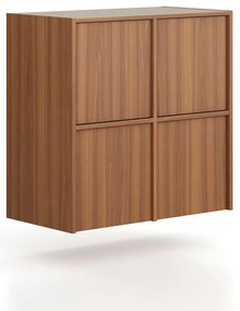 Nadstawka do szaf FRAME, 4x drzwi, 872 x 450 x 854 mm, zamek PUSH, orzech