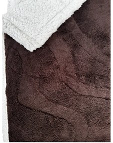 Luksusowy koc z baranka z mikropluszu NESTIVE ciemny brązowy Rozmiar: 200 x 230 cm
