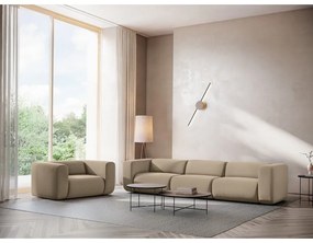 Beżowa aksamitna sofa 228 cm Ekahi – Makamii