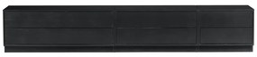Czarna modułowa szafka pod TV z litego drewna sosnowego 100x40 cm Finca – WOOOD