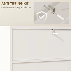 HOMCOM Szafka łazienkowa, komoda do pomieszczeń mieszkalnych, drzwi z cichym domykiem, 2 otwarte półki, MDF, Biały | Aosom PL