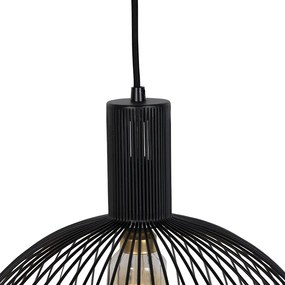 Designerska lampa wisząca czarna 40cm - Wire Dos Nowoczesny Oswietlenie wewnetrzne