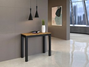 Konsola rozkładana 90x40/196 cm Everyday Small Evolution Dąb naturalny rama w kolorze Antracytu