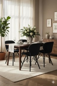 Czarne welurowe krzesło pikowane do stołu M5-N42