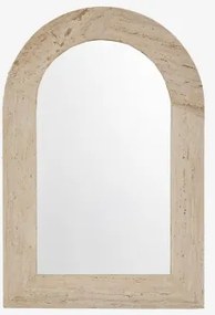 Lustro Ścienne Z Naturalnego Kamienia Alune Trawertyn & 60 X 90 Cm - Sklum