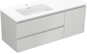 Mexen Orio szafka łazienkowa 120 cm z umywalką Otis lewą, 2S, 1D, szara mat/biała mat - 91A13-12047-3-BBFFF62-W18L01