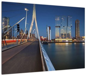 Obraz - Zmierzch w Rotterdamie, Holandia (70x50 cm)