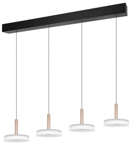 Lampa wisząca LED w czarno-biało-złotym kolorze ze ściemniaczem i szklanym kloszem Celeste – Trio