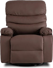 Fotel Masujący BRUCE Rozkładany Brązowy Ekoskóra Nowoczesny