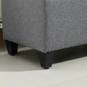HOMCOM ławka tapicerowana z pojemnikiem na buty do przedpokoju tkanina poliestrowa drewno jasnoszary 100x40x44 cm | Aosom PL