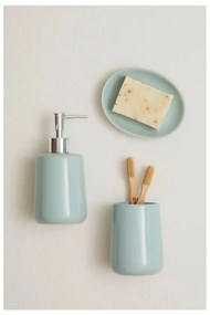 Jasnoniebieski kamienny zestaw akcesoriów łazienkowych Moon – Premier Housewares