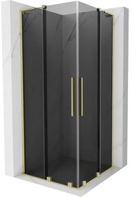 Mexen Velar L Duo kabina prysznicowa rozsuwana 80 x 80 cm, grafit, złota szczotkowana - 871-080-080-02-43-55