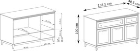 Komoda CUNEO 135,5 cm do Salonu Sypialni Kaszmir