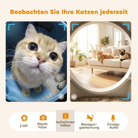 PawHut Samoczyszcząca kuweta, XL 72L, automatyczna kuweta z kamerą HD, sterowanie aplikacją, worki na odpady, dla kotów 1-12 kg | Aosom PL