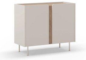 Kremowo-naturalna szafka w dekorze dębu 100x82,5x40 cm Lucile – Marckeric