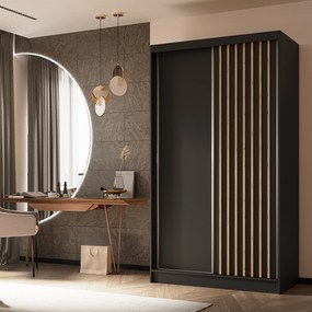 Szafa Przesuwna LAMELLO 120 cm Szafa Dwudrzwiowa Czarna