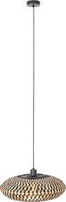 Orientalna lampa wisząca czarna bambusowa 50 cm - Ostrava