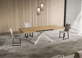 Stół rozkładany Niket 130/234x90 cm dąb naturalny nogi białe