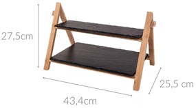 Patera bambusowa do serwowania, łupek kamienny, Kesper