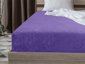 PrzytulneMieszkanie.pl Prześcieradło frotte EXCLUSIVE ciemnofioletowe 90 x 200 cm