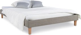 Tapicerowane łóżko 140x200x12 cm szare