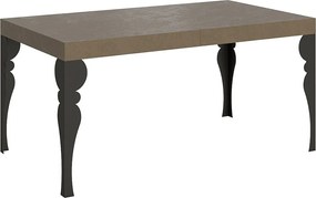 Stół rozkładany 160/244x80 cm Paxon szaro-beżowy nogi antracytowe