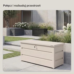 Metalowa skrzynia ogrodowa Carrie 360 litrów, 119 × 58 × 52 cm, kolor beżowy