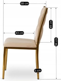 Krzesło Tapicerowane Plecione do Salonu DAN Kremowe Welurowe Nowoczesne Glamour